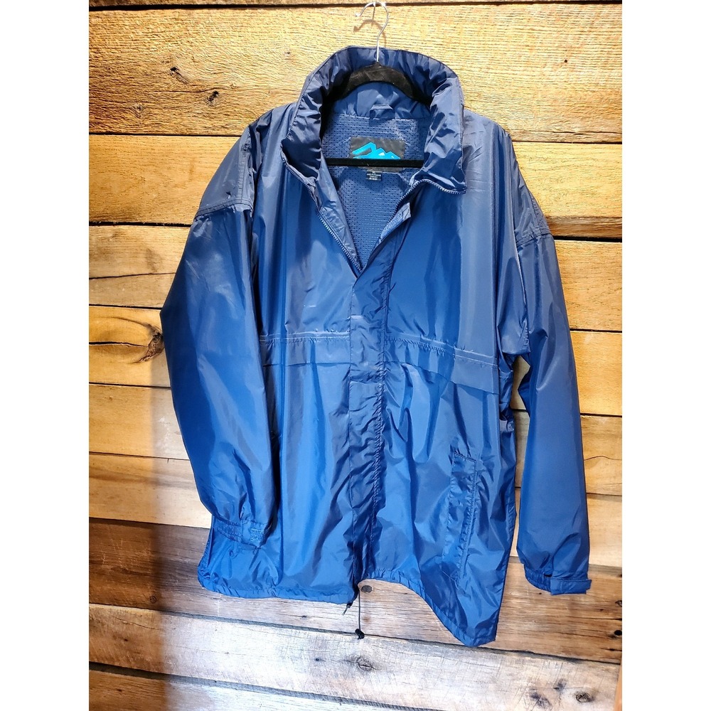Men's Tri- Mountain Rain Jacket with hood, Full-zip, XL
